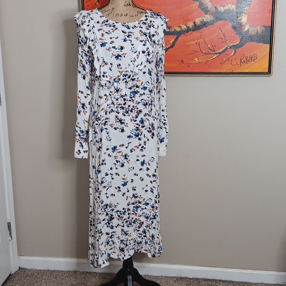 Treasure & Bond Modest Floral Midi Dress Size Small - Picture 8 of 8